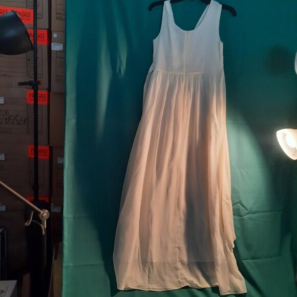 NEW ! Happy Rose Long Bridesmaid Dress Party Flower Girl White Size 18 - Picture 2 of 4